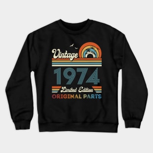 Vintage 1974 50th Birthday Gift For Men Women From Son Daughter Crewneck Sweatshirt